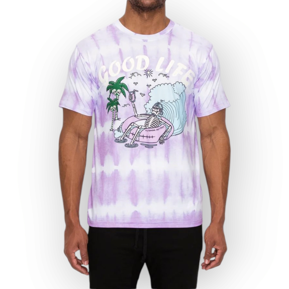 🆕️ Victorious Purple Tie-Dye Graphic Tee Mens Size Large